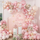 119pcs Pink and White Balloon Arch Kit for Baby Shower, Bridal Shower, Party