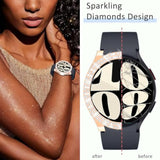 6-Pack Glitter Case Covers for Samsung Galaxy Watch 6 40mm Screen Protector, Soft TPU Guard Bumper with 2 Row Diamonds Full Protective Bumper (6 Colors, Galaxy Watch 6-40mm)
