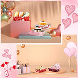 60 Pcs Valentines Food Tray Party Supplies Paper Disposable Food Plates Galentines Decoration Pink Heart Love Paper Tray For Valentine Mother'S Day Wedding Birthday Party Supplies