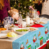 Christmas Party Supplies - Santa-Themed Disposable Tablecloth - Includes 3 Pack Of 54X108Inch Waterproof Plastic Table Covers - Perfect Merry Christmas Party Decorations