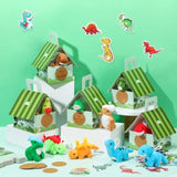 88 Pcs Dinosaur Party Favors For Boys And Girls Includes 18 Sets Mini Stuffed Animals Plush Keychains Gift Box House Stickers Adopt A Dinosaur Party Favor For Birthday Supplies