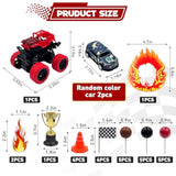 Truck Cake Decorations Race Car Themed Cake Toppers Truck Cupcake Toppers Flame Cupcake Topper For Boy Men Birthday Baby Shower Party Supplies