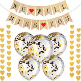 We Will Miss You Banner Burlap Bunting Banner Garland Flags Gold Confe