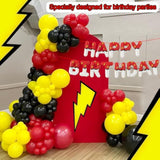 Red & White Cartoon Theme Happy Birthday Foil Balloons for Kids' Parties & Anniversaries