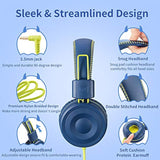 M1 Kids Headphones Wired Headphone For Kids,Foldable Adjustable Stereo Tangle-Free,3.5Mm Jack Wire Cord On-Ear Headphone For Children (Blue)