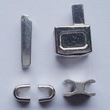 2 Sets Silver #10 Metal Zipper Head Box Zipper Sliders Retainer Insert