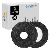 Geekria 2 Pairs Knit Headphones Ear Covers - Product Safety Certified - Washable & Stretchable Protectors for Over-Ear Headsets, Sweat Pads for Gym, Gaming (Size M/Black Flowery Gray)