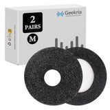 Geekria 2 Pairs Knit Headphones Ear Covers - Product Safety Certified - Washable & Stretchable Protectors for Over-Ear Headsets, Sweat Pads for Gym, Gaming (Size M/Black Flowery Gray)