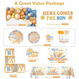 Here Comes The Son Baby Shower Decor, Retro Sun And Sunshine Themed Baby Shower Decorations Boy Boho Retro Baby Boy Shower Decor Oh Boy Shower Party Supplies
