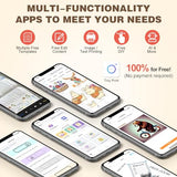 Print Pods Mini Printer, Sticker Printer With 10 Rolls Thermal Printing Paper, Inkless Pocket Printpod For Phone, Impresora Portátil For Notes, Diy, Compatible With Ios & Android (White)