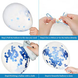 36 Pcs Paw Print Balloons 12 Inch Blue And White Balloons Dog Paw Latex Balloons Blue Confetti Balloons With Ribbons For Puppy Birthday Baby Shower Celebration Graduation Party Decoration