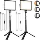 2 Pack 8 Inch LED Photography Lights with 29 Inch Tripod Stands Dimmable Studio Kit