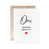 First Year Anniversary Card, One Year Down Forever To Go, Romantic 1St Valentines Day Wedding Card For Husband Wife