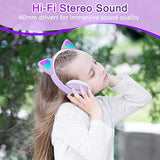 Wireless Over-Ear Headphones With Microphone, Bluetooth Cat Ear Headphones For