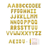 58 Pc Gold Letter Balloons: Mylar A-Z & Vowels for Custom Party Banners