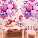 Pink Purple Balloons Set, 60Pcs Purple And Pink Party Balloon, 12Inch Pastel Metallic Purple Pink Latex Balloons Birthday Balloons For Girls Princess Butterfly Wedding Baby Shower Decorations
