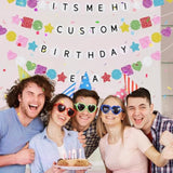 302Pcs Diy Friendship Bracelet Birthday Banner Customizable 6.6Ft Glitter Happy Birthday Sign For Celebrating Birthdays And Graduations Birth-Tay Era Tour Decorations