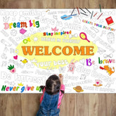 Positive Affirmations Coloring Poster For Kids Giant Welcome Inspirational Coloring Poster Large Big Coloring Tablecloth Sheet Jumbo Coloring Page Book For Classroom Home Birthday Party Supplies Favor