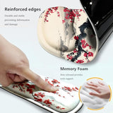Japanese Desk Mat Set, Large Gaming Mouse Pad With Wrist Rest, Ergonomic Mouse Pad Keyboard Mat Wrist Support,Phone Holder,Cup Coaster,Home Office Desk Accessories Decor Supplies, Cherry Blossom