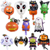 11Pc Halloween Foil Balloon Set – Ghost, Spider, Pumpkin, Cat & Party Decor