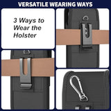 Heavy Duty Holster For Iphone 17 Pro Max, 16 Pro Max, 16 Plus, 15 Pro Max, 15 Plus, 14 Pro Max, 14 Plus, 13 Pro Max - Military Grade Nylon Pouch (Fits Otterbox Defender/Battery Case Only)