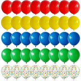 60PCS Rainbow Balloon Set – Bright Multicolor & Confetti Balloons for Kids Birthday and Fiesta