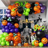 Halloween Balloon Arch Kit – Black Purple Green with Spider & Ghost Balloons