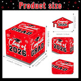 2026 Graduation Money Box Red, Class Of 2026 Cash Gift Box, Graduation Party Money Holder Box, Congrats Grad Decorations For High School & College