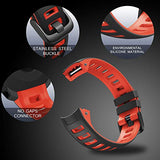 for Garmin Instinct Band Silicone Replacement Watch Band Compatible with Garmin Instinct 2/ Solar/Tactical(black-red)