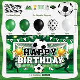 Soccer Birthday Party Decorations, 44Pcs World Soccer Party Decorations Included Happy Birthday Backdrop Tablecloth Cake Toppers Honeycomb Centerpieces for Soccer Party Supplies
