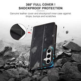 Flip Wallet Case for S24 5G,Leather Magnetic Folio Cover with Card Holder,Kickstand - TPU Shockproof Durable Protective Phone Case,Black