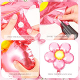 12 Pcs Light Pink Flower Balloon Huge Aluminum Foil Pastel Pink Flower Shaped Groovy Balloons Floral For Baby Shower Wedding Birthday Anniversary Party Decorations