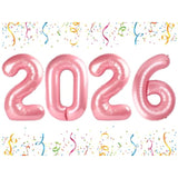 40-Inch Pearl Pink Number 2026 Balloons for New Year, Graduation, and Birthday Decor