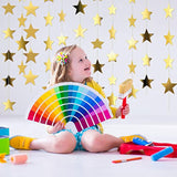 130 Feet Gold Star Garland Hanging Glitter Paper Banner Streamer Star