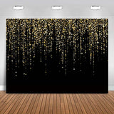 7x5 FT Black and Gold Bokeh Party Backdrop Photo Black and Gold Glitter Bokeh Sequin Spots Birthday Anniversary Photography Background Golden Sparkle Banner Photo Baby Bath Decoration