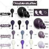 Black Purple Balloon Arch Kit Double Stuffed Garland for Halloween Birthday Party Decorations