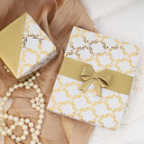 Reversible Gold And White Wedding Wrapping Paper Roll - Classic Foil Lattice Leaf & Solid Gold Design Gift Wrap For Wedding, Anniversaries, Bridal Shower, Birthday, 17 Inch X 33 Feet