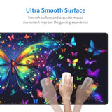 Butterfly Large Mouse Pad Extended Desk Pads Game Mouse Mat Non-Slip Keyboard Pad With Stitched Edges Waterproofinch For Office Home 31.5X11.8