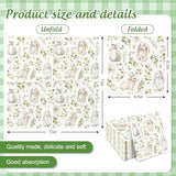 100Pcs Easter Paper Napkins Watercolor Bunny Leaves Disposable Rabbit Luncheon Dinner Napkins for Spring Wedding Birthday Party Table Supplies