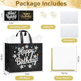 2pk Large 13" Birthday Gift Bags — Reusable Bags with Tissue Paper & Cards