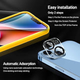Tempered Glass Screen Protector 6.7'' For Iphone 14 Plus - 3 Pack With Camera Lens Protector & Alignment Frame, Anti-Scratch Case Friendly Transparent Hd Clear Film