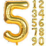 40-Inch Gold Foil Number Balloon β Number 5 Party Decoration