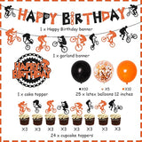 Bike Birthday Party Decorations Orange And Black Bicycle Motocross Par