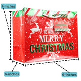 Medium Gift Bags With Tissue Paper For Christmas 24-Pack Fun Bright Designs Merry Christmas, Joy, Holidays