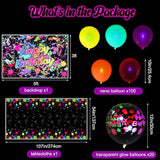 126 Pieces Neno Glow In The Dark Birthday Party Supplies Includes Graf