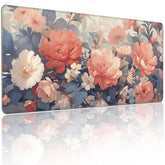Xxl Large Gaming Mouse Pad, 35.4 X 15.7 Inches, With Non Slip Rubber Base, Extended Keyboard Pad For Home Computer Office Workstations, Large Laptop Mouse Pads Blooming Flowers