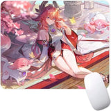 Genshin Impact Yaemiko Anime Manga Video Game Non-Slip Mousepad Gaming Computer Mouse Pad Gaming Desktop Laptop Mouse Pad With Stitched Edge 8.7 X 7.1 Inches
