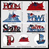 6 Pcs Spider Birthday Party Decorations Spider Wooden Table Decorations Happy Birthday Table Centerpiece Sign For Boy