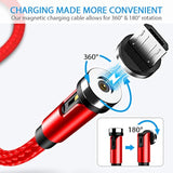 Magnetic Charging Cable 5-Pack (3/3/6/6/10Ft) - 540° Rotating Magnetic Phone C