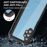 Samsung Galaxy A32 5G Waterproof Case, Rugged Full Body Underwater Protective Cover With Built-In Screen Protector (Clear/Black)